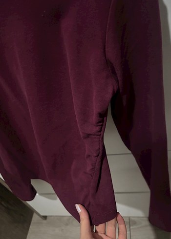 Vişneçürüğü Yüksek Yaka Dar Kesim Kadın Bluz - Görsel 2