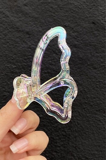 Accessorize Kelebek model şeffaf hologram mandal toka
