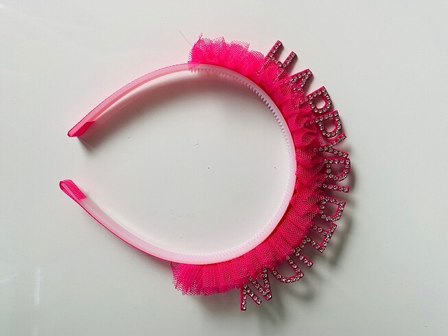 Accessorize Happy birthday yazılı taşlı tüllü doğum günü tacı