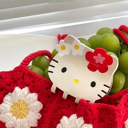  Beden beyaz Renk Hello Kitty akrilik mandal toka