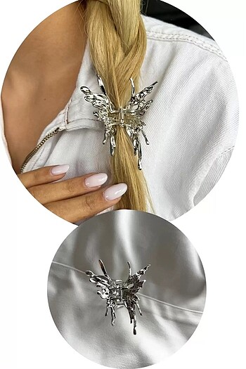 Accessorize Kelebek model küçük boy gold ve silver renklerde ithal metal man