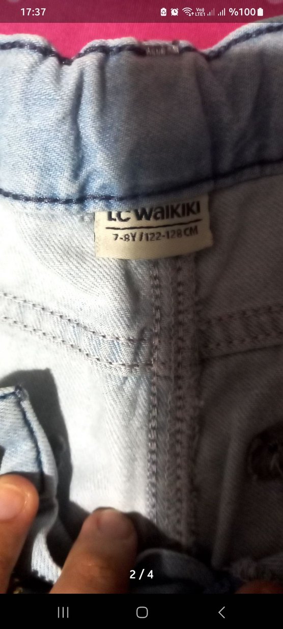 Gri Pastel Erkek Denim Mini Şort - Görsel 2