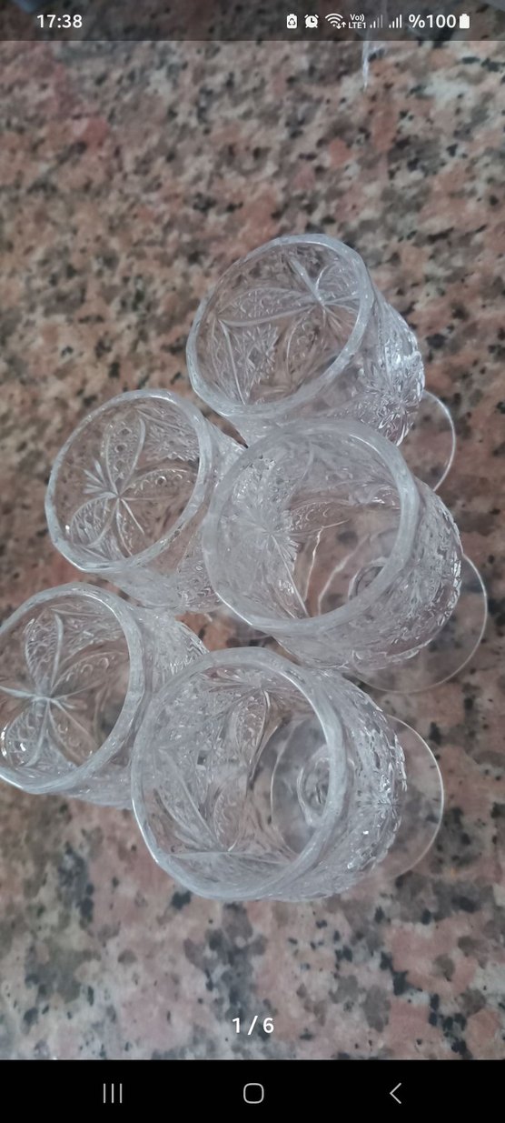 Kristal Kesim Ayaklı Küçük Bardak - Görsel 2