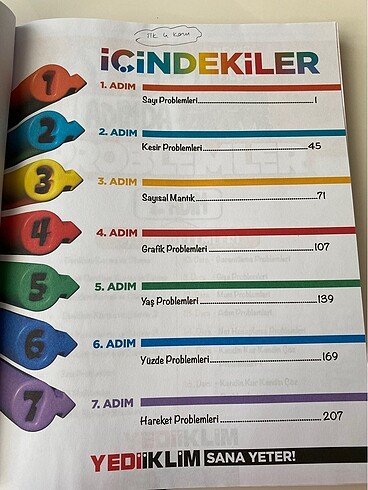  Yediiklim yedi adımda problemler