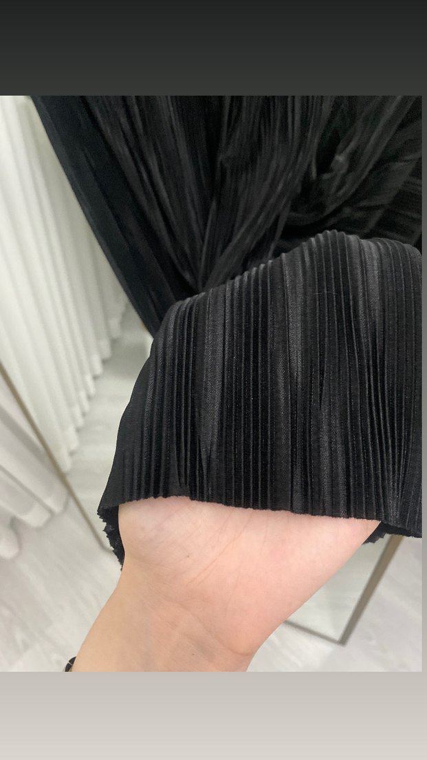 Siyah Pilili Uzun Kadın Etek - Görsel 3