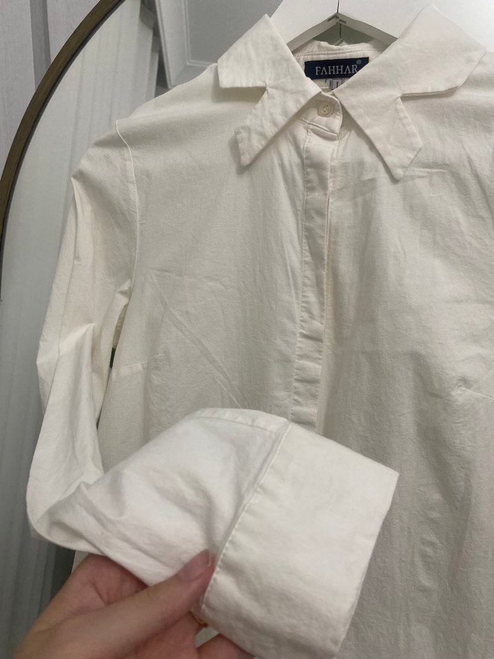 Fahhar Beyaz ekru gömlek - Görsel 3