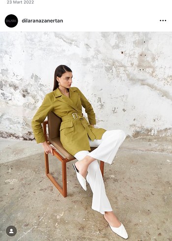 Kadın Kemerli Kısa Bej keten blazer ceket - Görsel 3