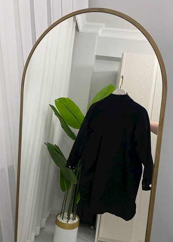 Düğmeli Siyah  kot ceket - Görsel 3