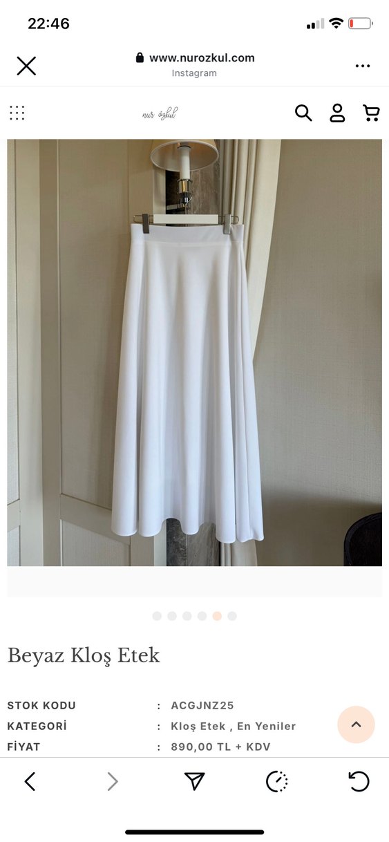 Nur Özkul beyaz astarlı kloş etek - Görsel 4