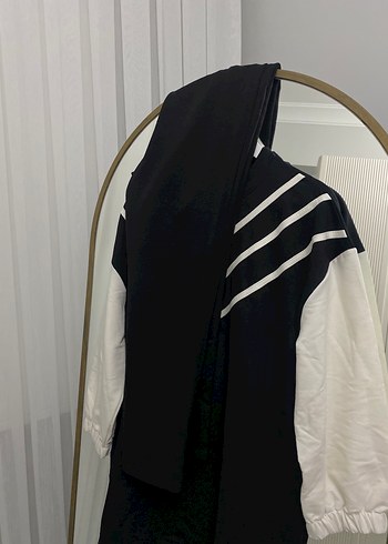 Siyah Baskılı Pamuklu Uzun Sweatshirt takım - Görsel 5