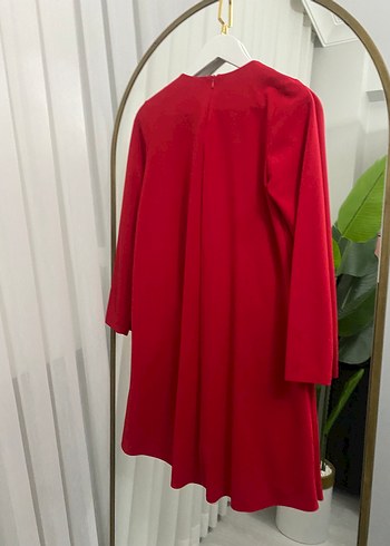 Loreen kırmızı krep tunik - Görsel 3