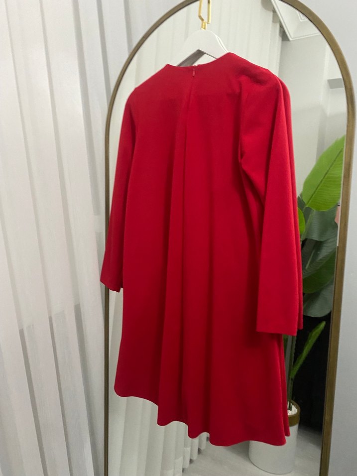 Loreen kırmızı krep tunik - Görsel 3