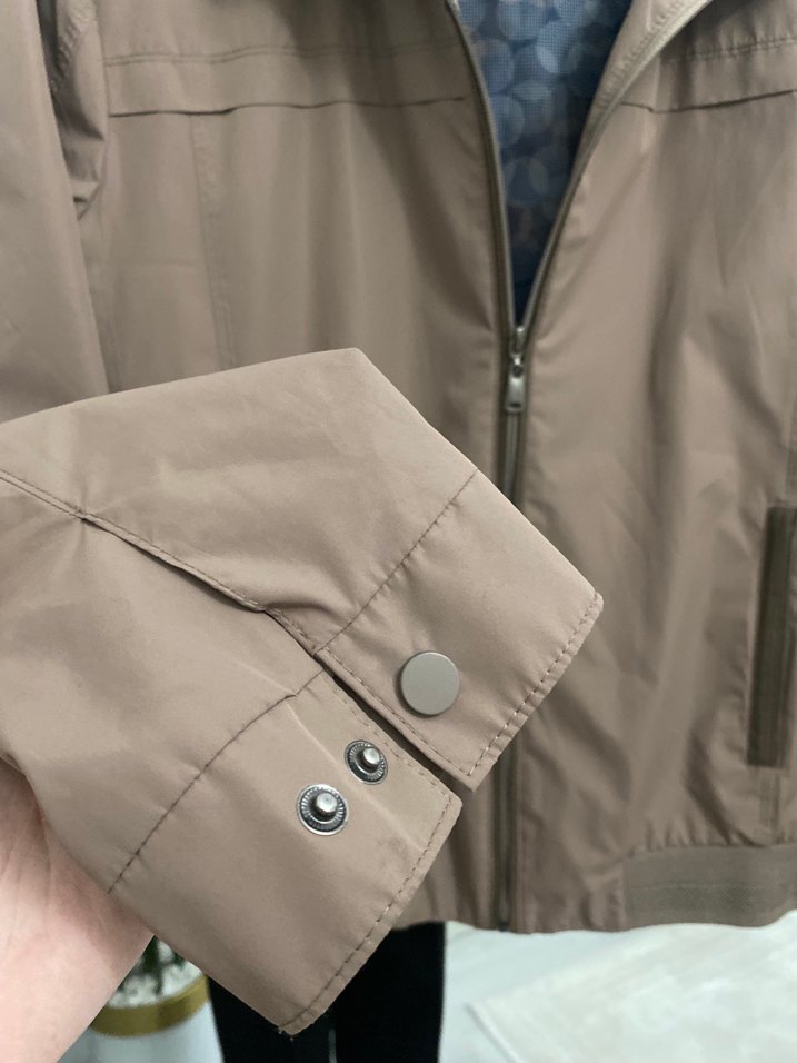 Bej Erkek Spor Ceket Fermuarlı yağmurluk - Görsel 2