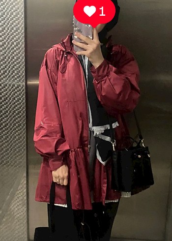 Pearly Bordo Kadın Yağmurluk - Görsel 5