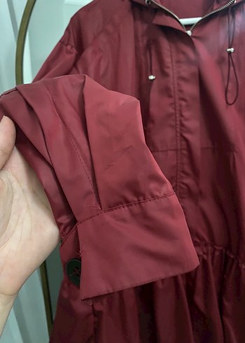 Pearly Bordo Kadın Yağmurluk - Görsel 3