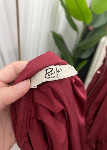 Pearly Bordo Kadın Yağmurluk - Görsel 4