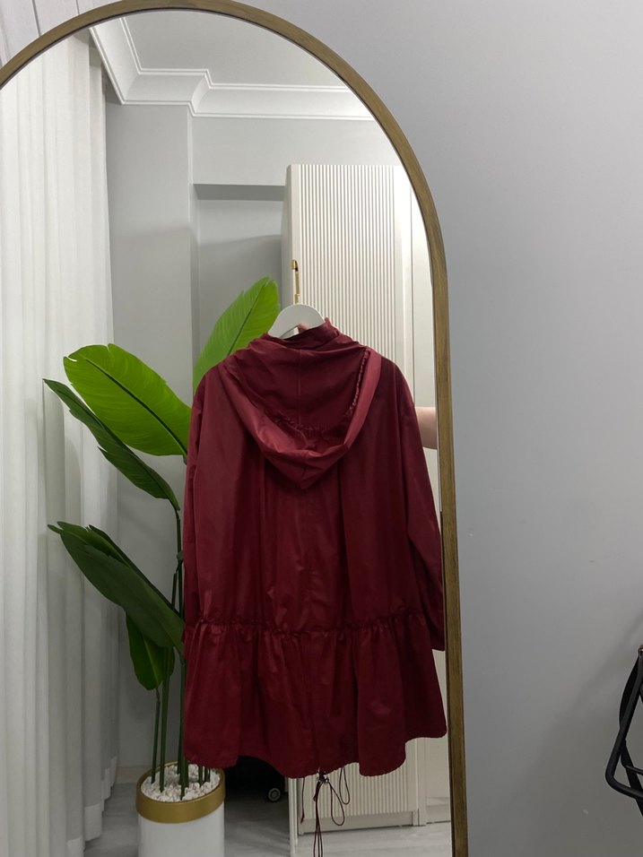 Pearly Bordo Kadın Yağmurluk - Görsel 2
