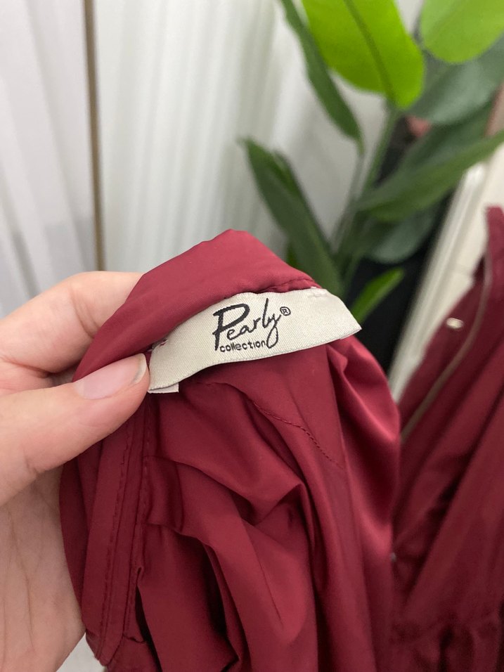 Pearly Bordo Kadın Yağmurluk - Görsel 4