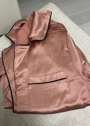 Pierre cardin Saten Şortlu Pijama Takımı somon,soğan kabuğu - Görsel 3