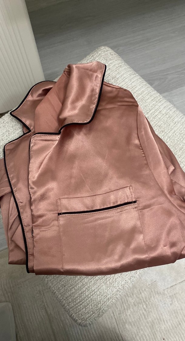 Pierre cardin Saten Şortlu Pijama Takımı somon,soğan kabuğu - Görsel 3