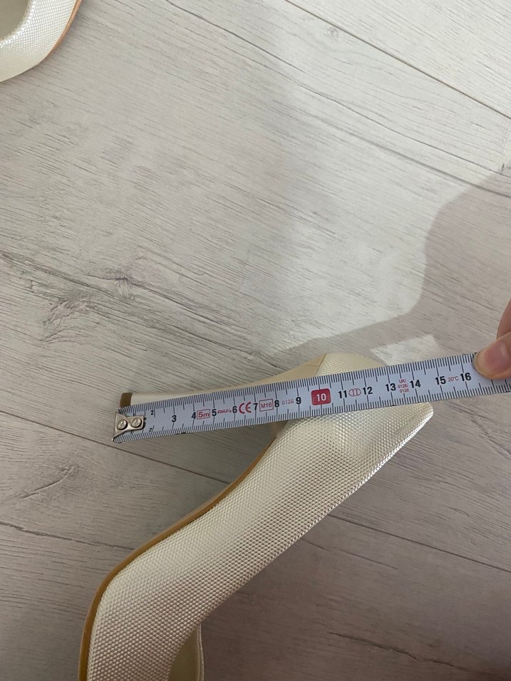 İnci marka nikah düğün beyaz Stiletto topuklu ayakkabı - Görsel 4