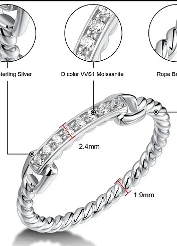 Sterling silver 14 Numara Modern Gümüş Yüzük