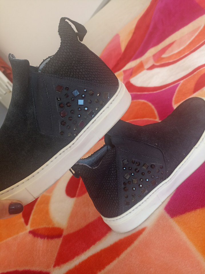 siyah Wedge Topuklu Kadın Spor Ayakkabı - Görsel 5