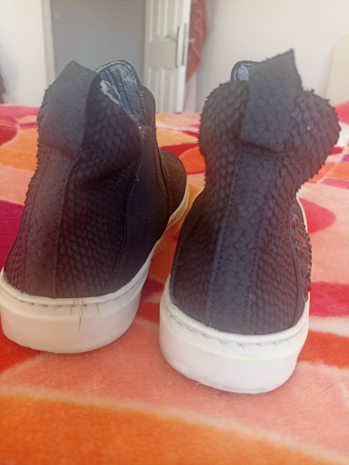 siyah Wedge Topuklu Kadın Spor Ayakkabı - Görsel 3