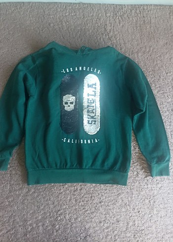 Erkek Kapüşonlu Baskılı Sweatshirt - Görsel 2