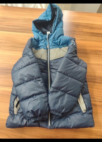 Erkek Çocuk Gri Kapüşonlu Fermuarlı Mont - Görsel 2