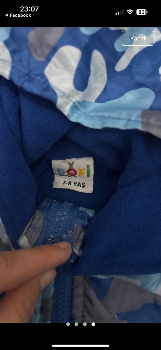 Erkek Çocuk Mavi Kamuflaj Kapüşonlu Ceket - Görsel 3