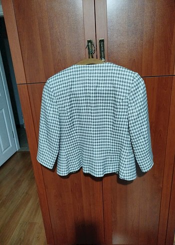 Mini Kareli Kadın Blazer - Görsel 5