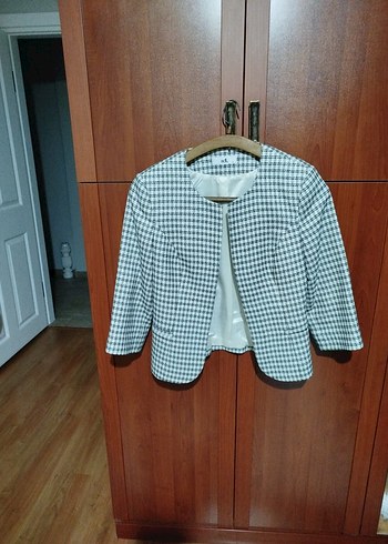 Mini Kareli Kadın Blazer - Görsel 3