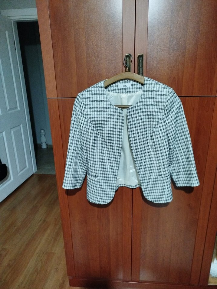 Mini Kareli Kadın Blazer - Görsel 2