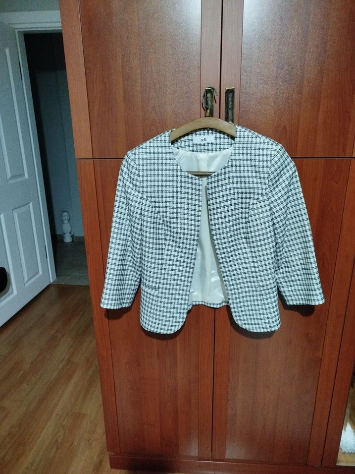Mini Kareli Kadın Blazer - Görsel 3