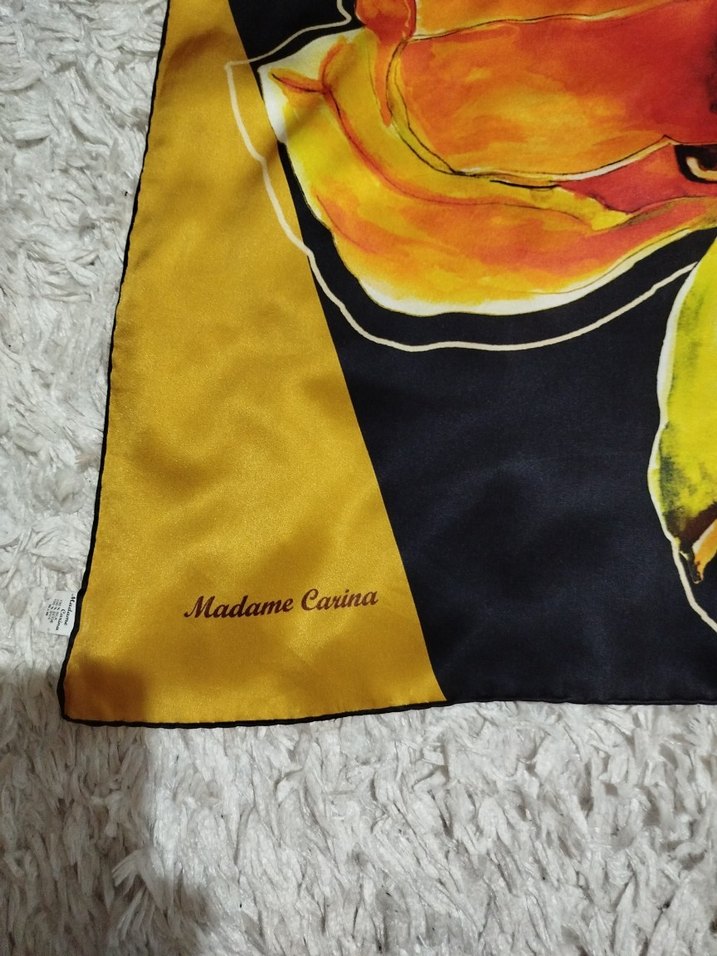 %100 İpek eşarp yabancı marka - Görsel 4