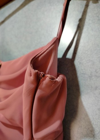 Pembe Ayarlanabilir Askılı Abiye Elbise - Görsel 2