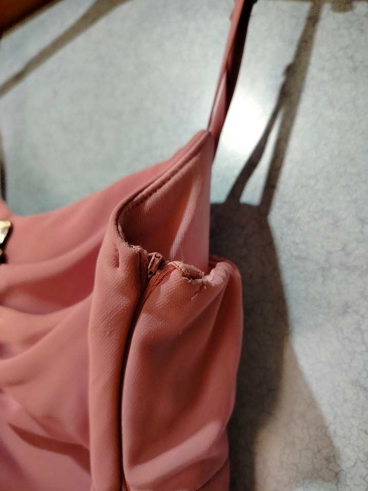 Pembe Ayarlanabilir Askılı Abiye Elbise - Görsel 2