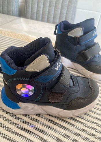 Mavi Gri Erkek Çocuk Spor Bot Velcro - Görsel 2