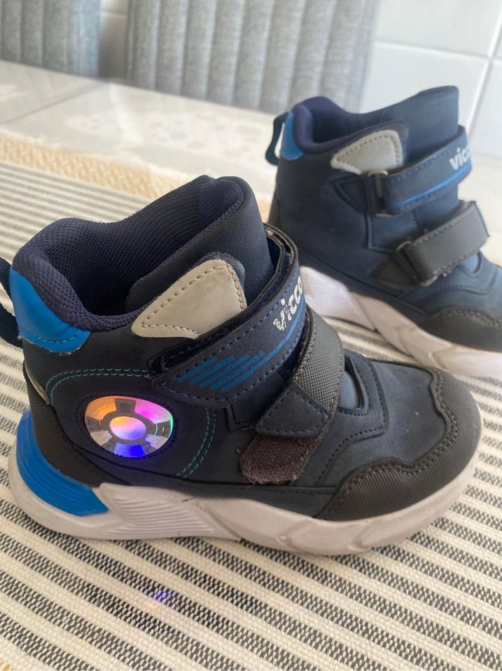 Mavi Gri Erkek Çocuk Spor Bot Velcro - Görsel 2