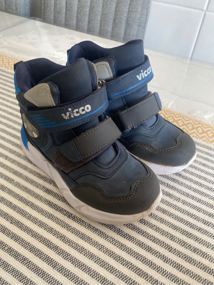 Mavi Gri Erkek Çocuk Spor Bot Velcro - Görsel 3