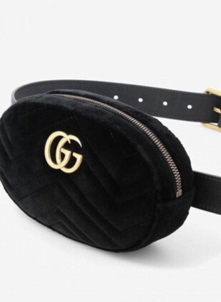 s Beden siyah Renk Gucci Kadife Bel Çantası