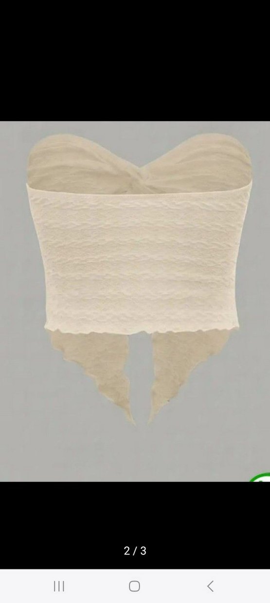 Zara Beyaz Drapeli Kolsuz Bohem Straplez Büstiyer - Görsel 2