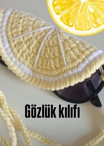 Bohem Tarz Örgü Limon Desenli Gözlük Kılıfı