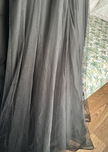 Siyah V Yakalı Uzun Gotik Abiye Elbise - Görsel 5