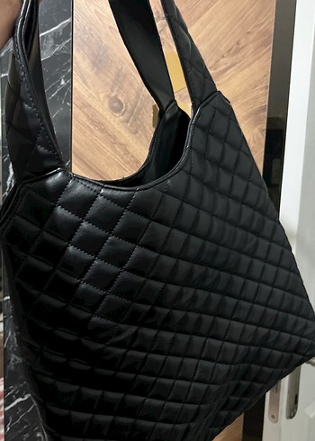 Siyah Deri Kadın Çanta - Parisian Tarzı - Görsel 4