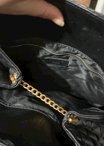 Siyah Deri Kadın Çanta - Parisian Tarzı - Görsel 2