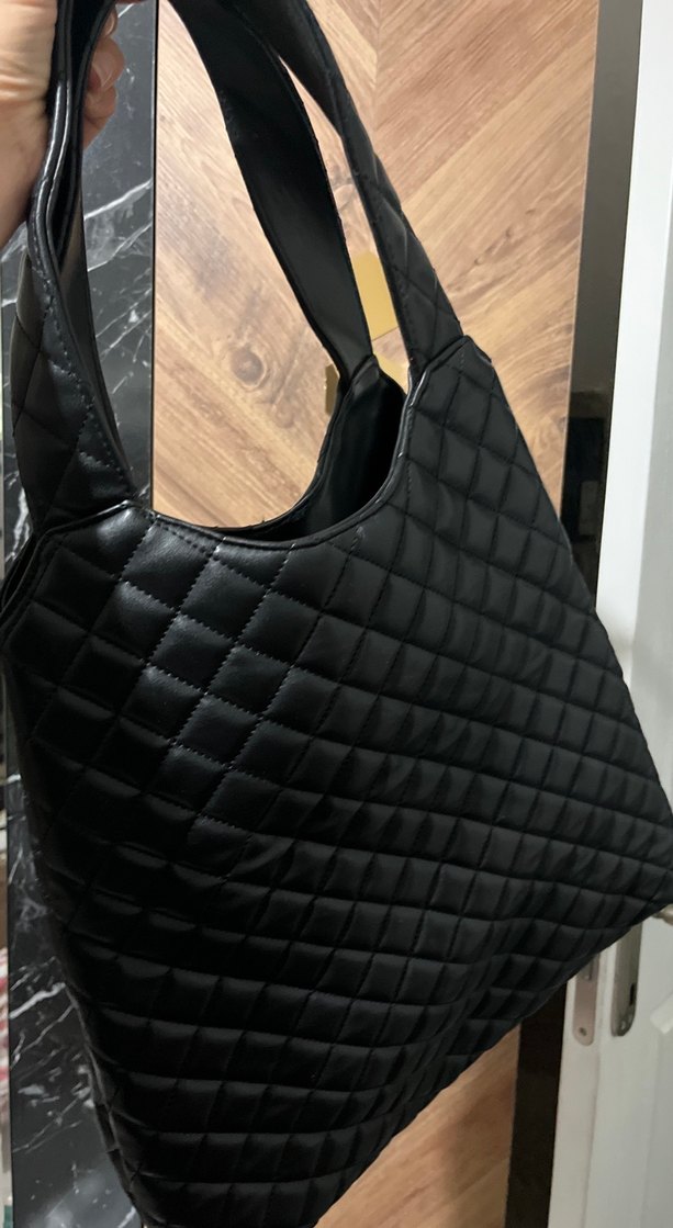 Siyah Deri Kadın Çanta - Parisian Tarzı - Görsel 4