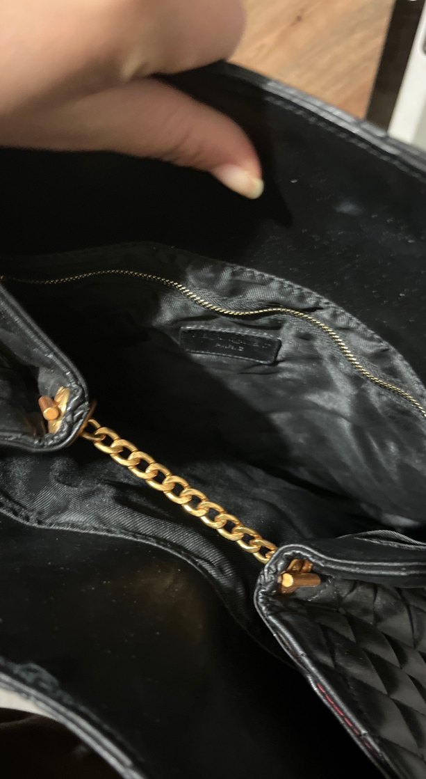 Siyah Deri Kadın Çanta - Parisian Tarzı - Görsel 2