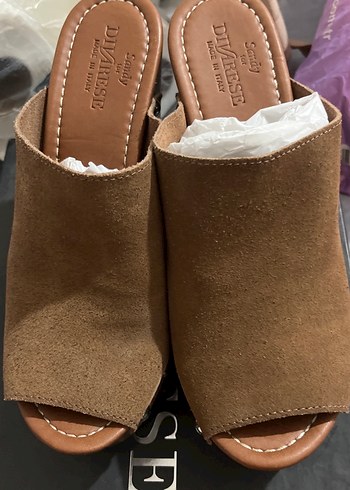 Deri Toka Detaylı Kahverengi Kadın Platform Terlik - Görsel 4